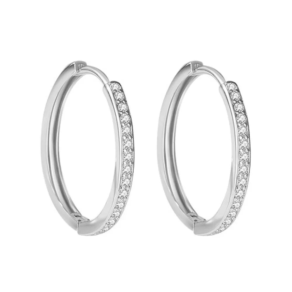 925 Sterling Silber 8/12/16/20 MM Zirkon Creolen Für Frauen Hochzeit Verlobung Luxus Schmuck Zubehör geld 925
