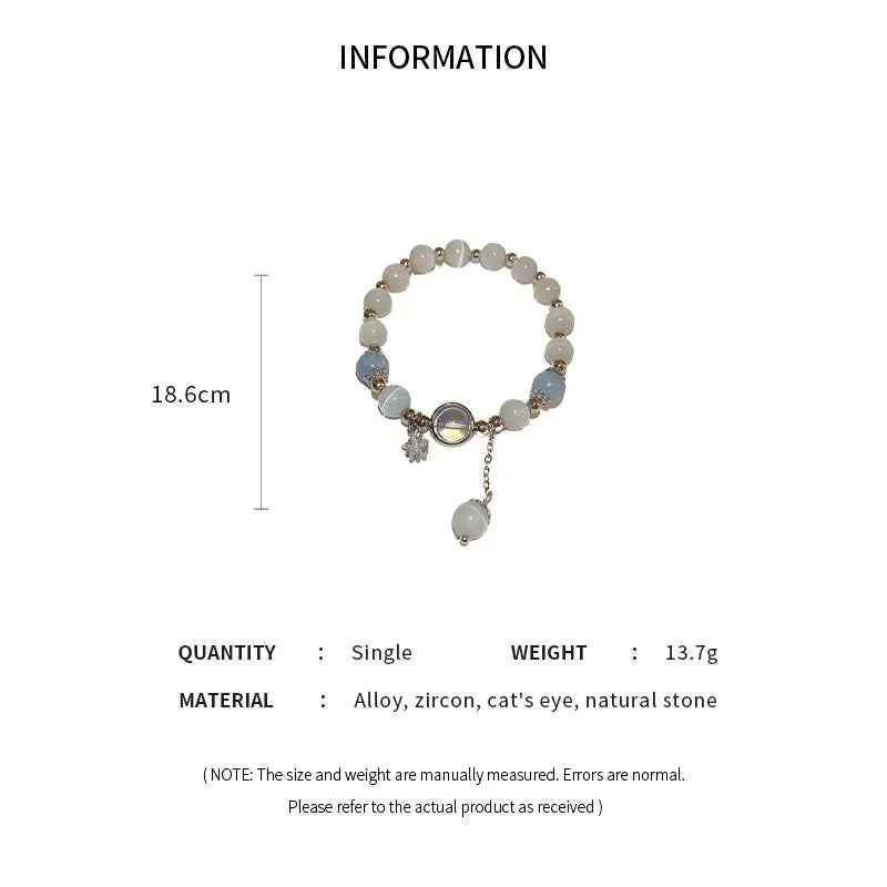 Blau Lila Farbe Opal Stein Armband Für Frauen Mädchen Glänzende Kristall Armbänder Mond Sterne Anhänger Armreifen Armband Schmuck