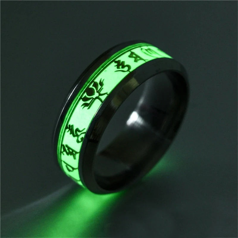 Leuchtender Edelstahl-Liebesherz-Paarring für Paare, EKG, leuchtet im Dunkeln, Herzschlag, fluoreszierende Ringe, Zubehör, Geschenke für Freunde