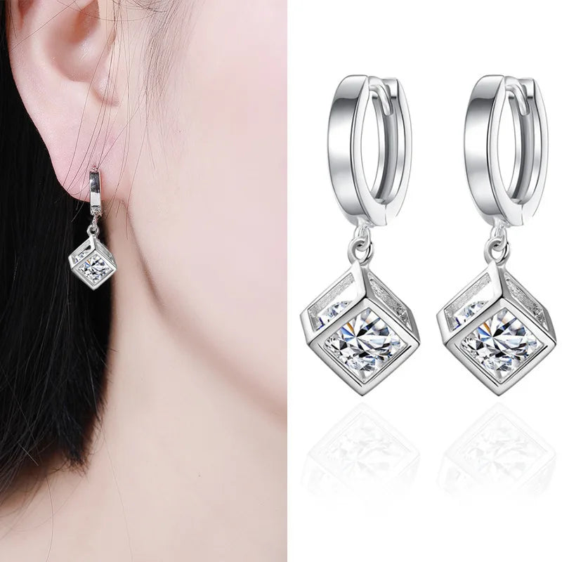 Stern-Ohrstecker aus 925er-Sterlingsilber, AAA-Zirkon, hohe Qualität für Damen, Ohrring, Hochzeit, Modeschmuck, Accessoires, Party-Geschenk