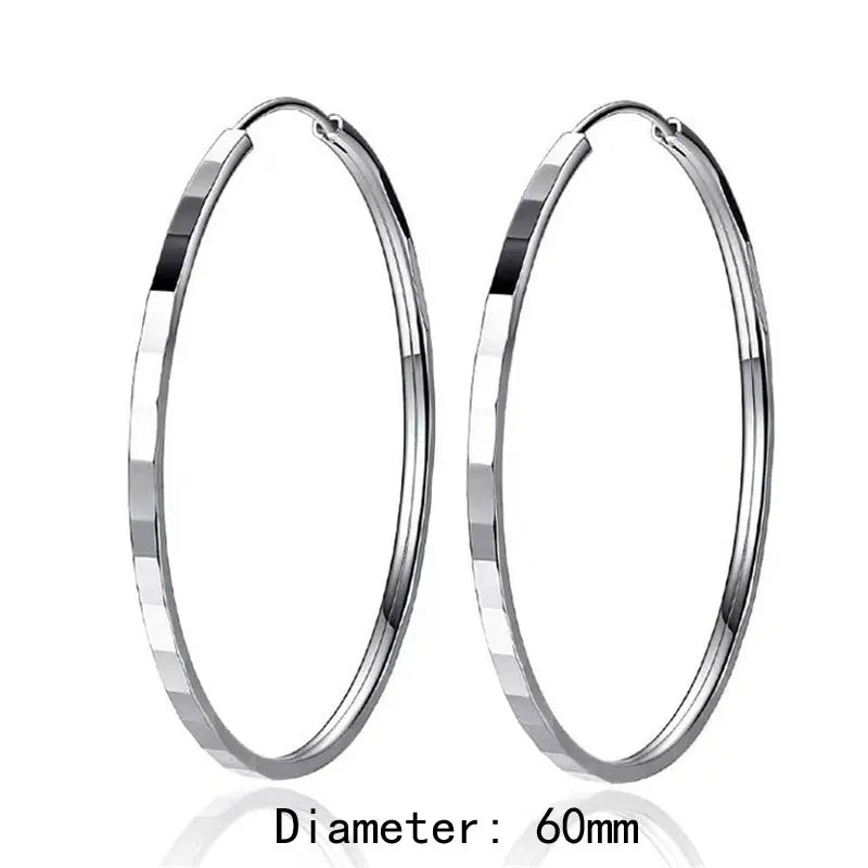 Senlissi – Neue modische 18 Karat vergoldete Creolen für Damen, 925er-Sterlingsilber, 2,0 mm, modischer Ohrring, Canke Jakado Kanao, 3/4/5/6 cm