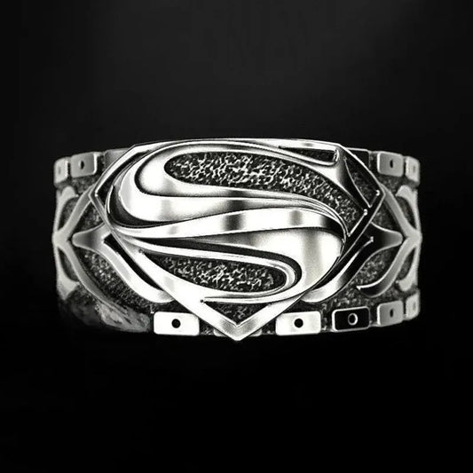 Vintage Superman S Logo Ring Unisex Essen Fingerring Männer Frauen Paar Stil