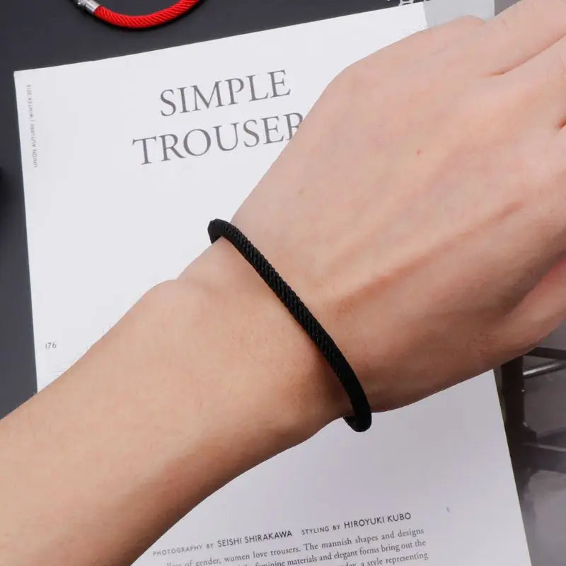 Glück Rot Schwarz Geflochtene String Armband Magnet Verschluss Armband Hand Seil Armband Schmuck Dekoration Geschenk für Frauen Männer