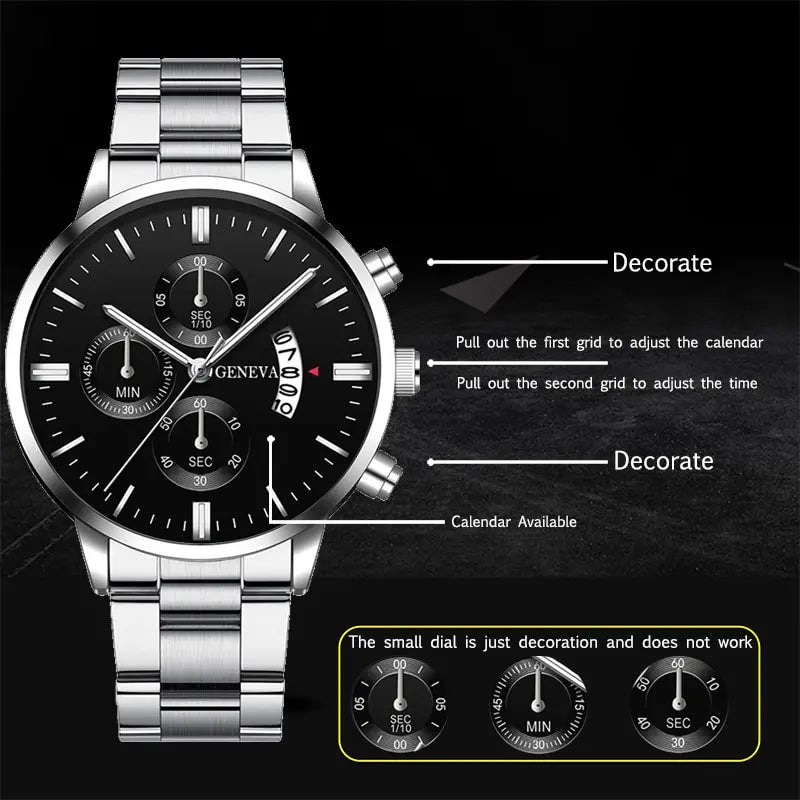 Mode herren uhren luxus silber edelstahl quarz armbanduhr mann business uhr für männer kalender uhr reloj hombre