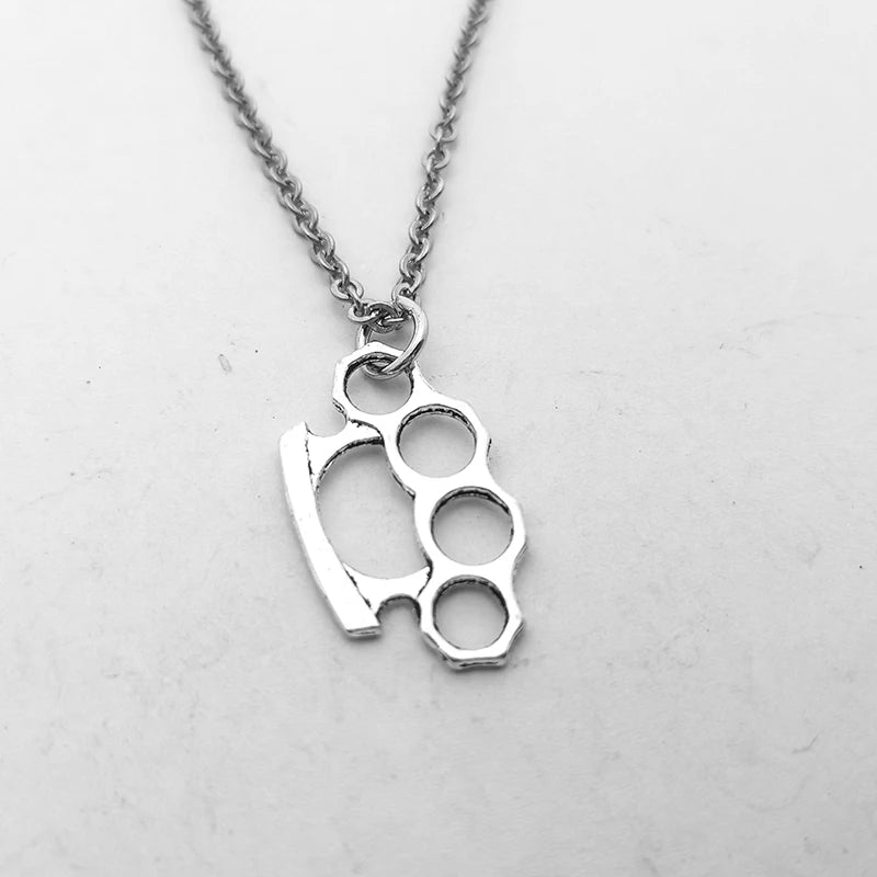 Halskette mit Schlagring-Anhänger für Damen und Herren, Halskette, Vintage, Sommer, Gothic, Gothic, Schmuck, Trend 2022, Accessoires, Urlaubsgeschenke