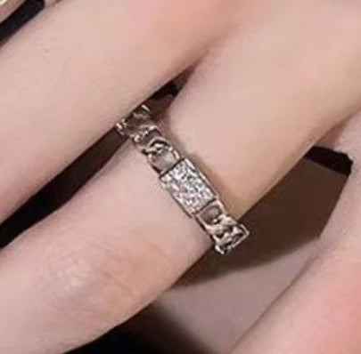 Kristall Ringe Kpop Herz Einstellbare Ring Unregelmäßige Geometrie Punk Vintage Ringe für Frauen Mädchen Neue Mode Schmuck