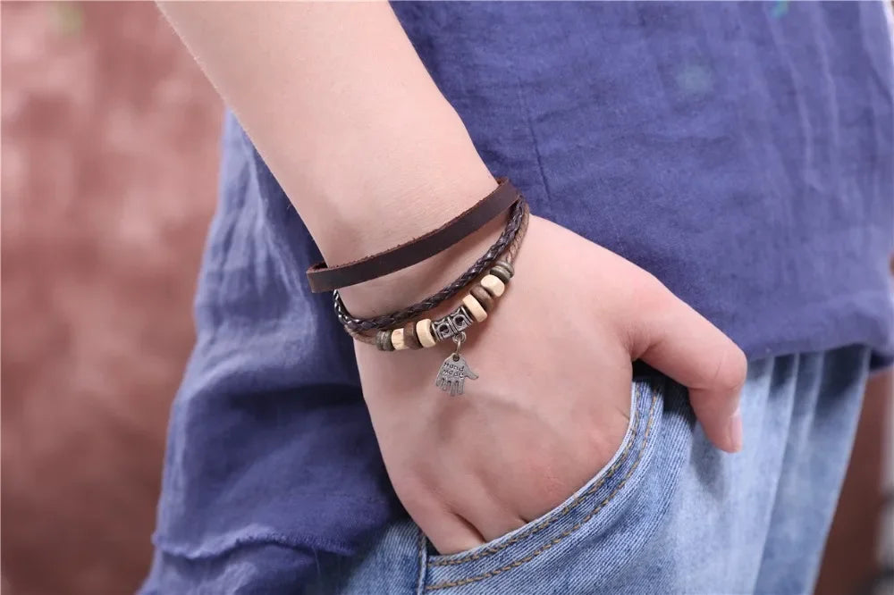 Leder Armbänder für Frauen Männer Schmuck Handgemachte Flügel Charme pulseira masculina pulseira feminina bileklik armband männer femme neue