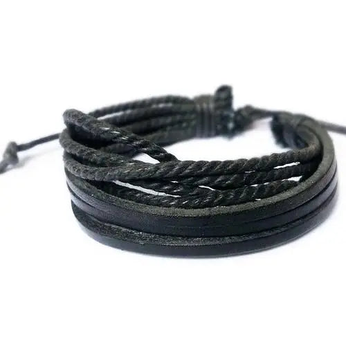 Freizeitmode Herren Handgewebtes Lederarmband Mehrschichtiges Paararmband