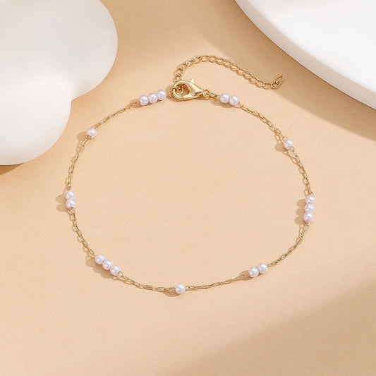 Kinitial Edelstahl Imitation Perle Fußkettchen Für Frauen Fußkettchen Weibliche Fuß Kette Schmuck Geburtstag Geschenk