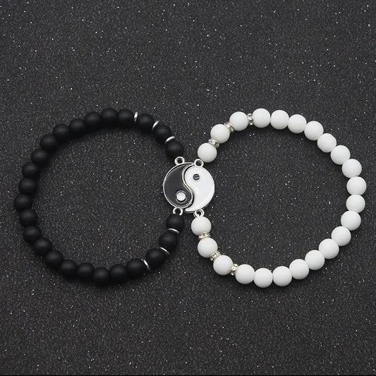 Tai Chi Perlen Paar Armbänder Für Frauen Männer Beste Freunde Yin Yang Gepaart Charms Perlen Armband Mode Schmuck Geschenke