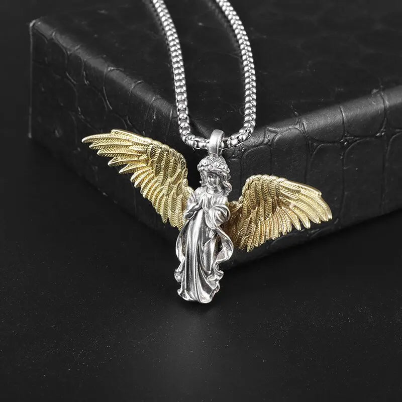 Versilberte Anime Mecha Schönes Mädchen Mädchen Anhänger Halskette Männer und Frauen Hip-Hop Rock Punk Trendy Schmuck Geschenk