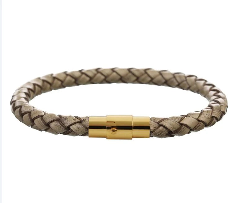 1pc 19/20/21/22cm Mode Design Woven Vintage Echtes Leder Seil Magnetische Schnalle männer armband Für Männer Schmuck Geschenke
