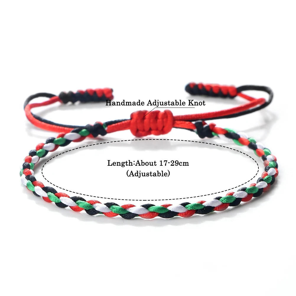 Palästina Nationalflagge Armbänder Frauen Männer Gewebtes Seil Faden Verstellbare Armbänder Country State Schmuck Weihnachten Patriot Geschenke