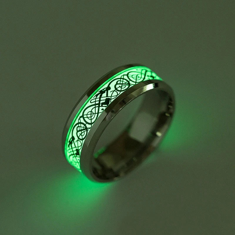 Leuchtender Edelstahl-Liebesherz-Paarring für Paare, EKG, leuchtet im Dunkeln, Herzschlag, fluoreszierende Ringe, Zubehör, Geschenke für Freunde