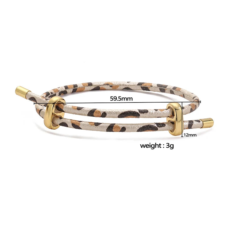 HECHENG, Rindruck, Schlangenmuster, Leopardenmuster, schlicht, modisch, PU-Leder, verstellbares Armband, Paarschmuck, 1-teilig