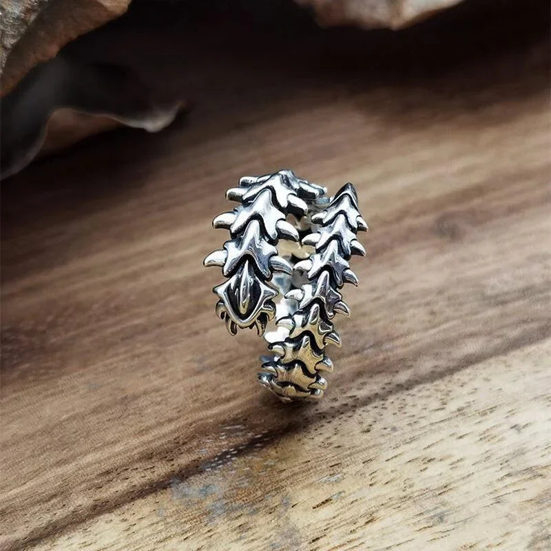 Vintage Gothic Kiel Wirbelsäule Ringe Für Frauen Männer Antike Silber Übertreibung Tausendfüßler Offenen Ring Hip Hop Schmuck Y2K Mode Ringe