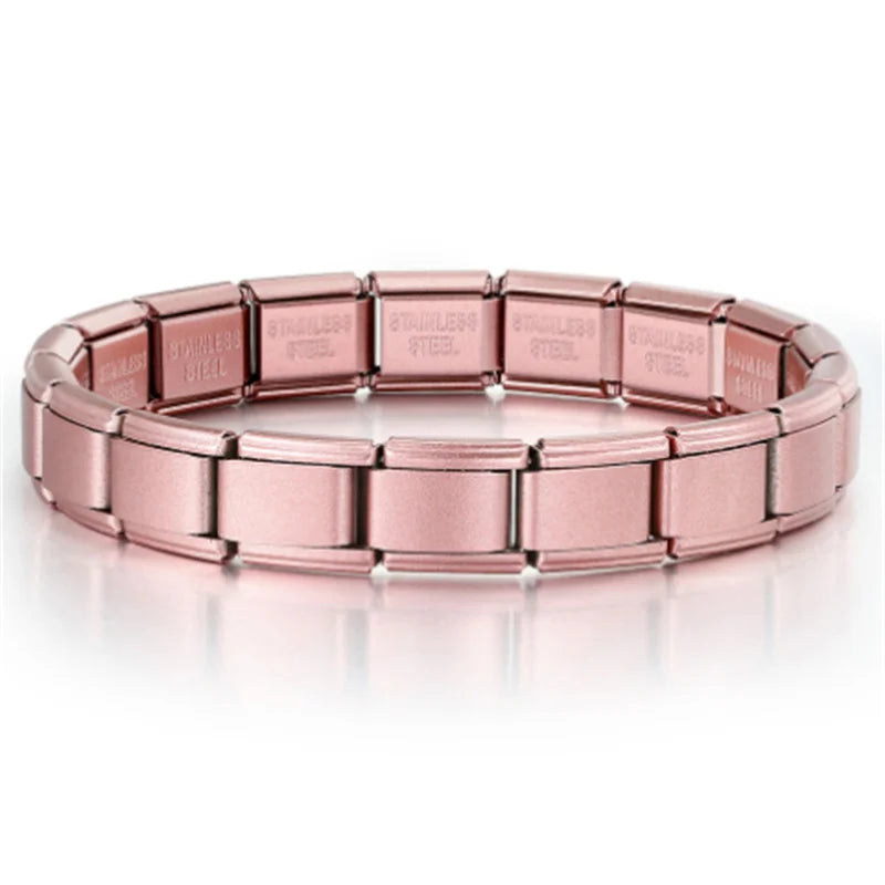 Neue frauen männer Schmuck DIY 9MM Breite Italienische Elastische Charme Armband Einfarbig Edelstahl Mode Armreif