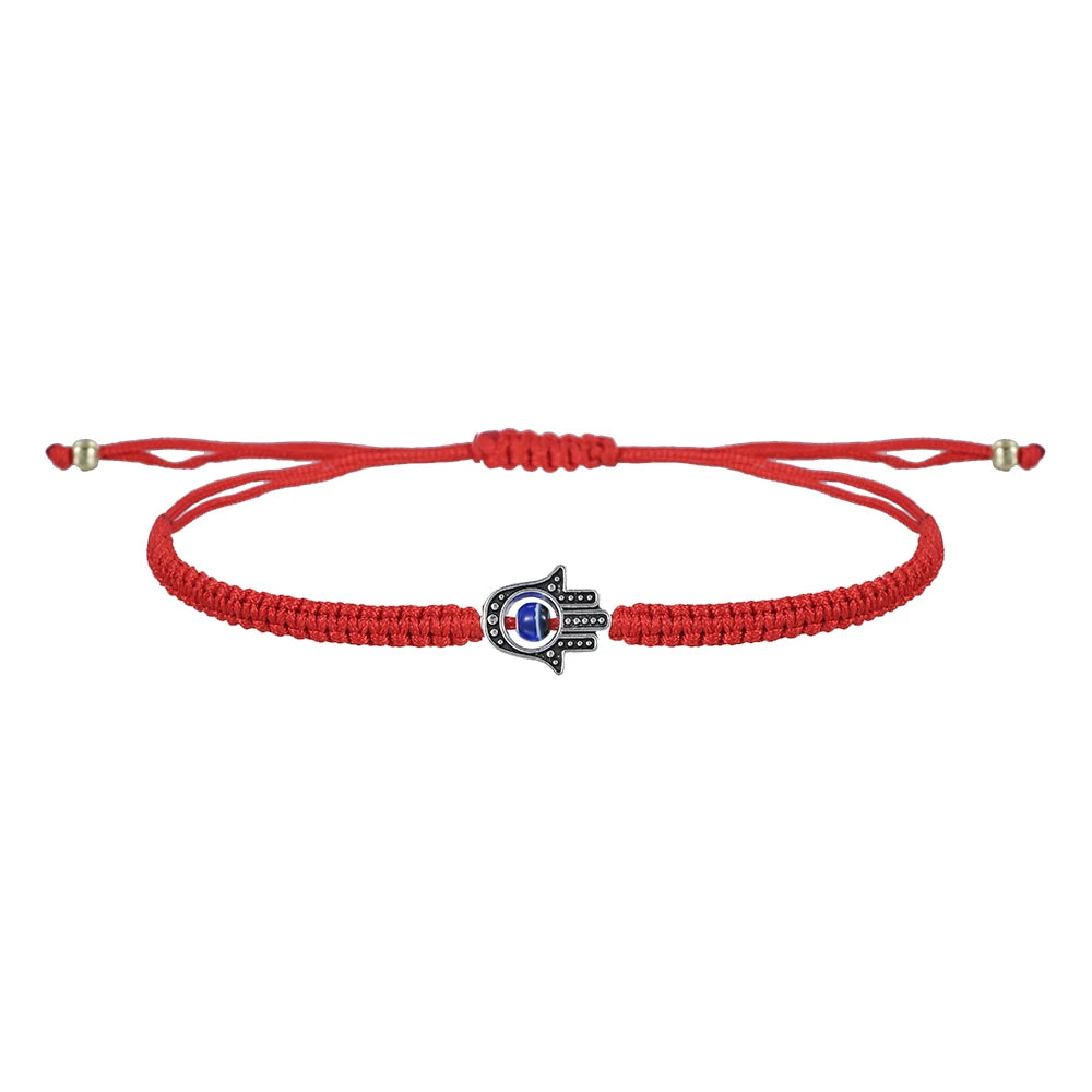 Neue Gebet Hand von Fatima Bösen blick Flechten Armband Rot Schwarz Blau Farbe Nylon Faden Glück Paar Armband Schmuck Männer Frauen