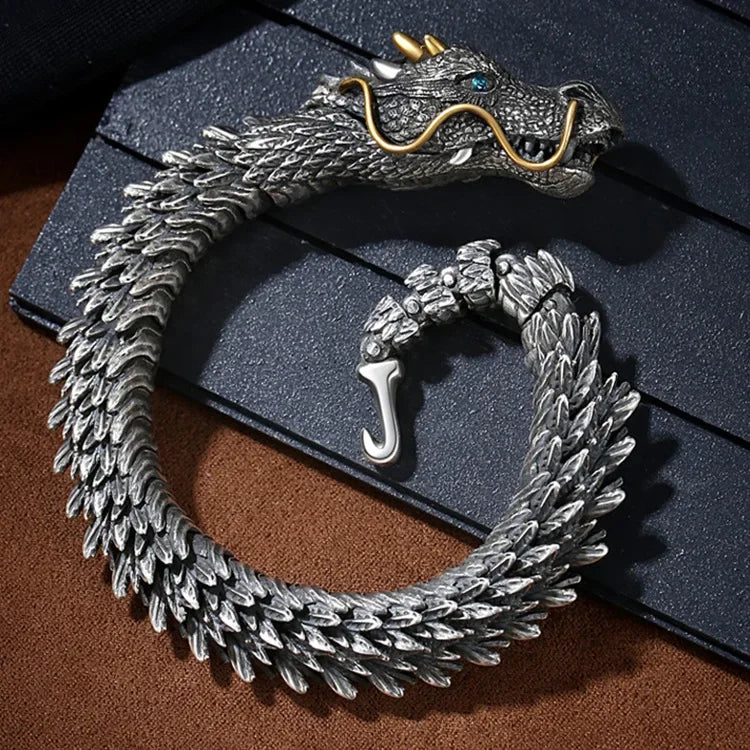 Retro-Drachenknochen-Armband für Herren, trendiger minimalistischer Stil, High-End-Sensation, Rauch, Regen, Drache, Schmuckzubehör