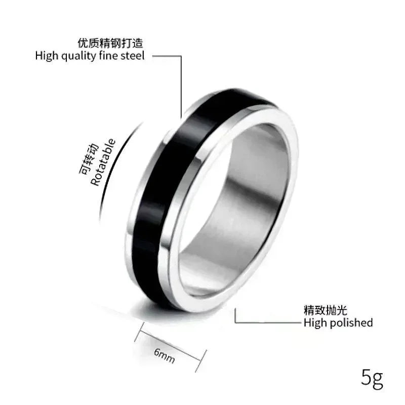 Angstring Fidget Spinner Ringe für Frauen Edelstahl Ringe Fidgets Frei drehen Anti Stress Zubehör Herrenschmuck