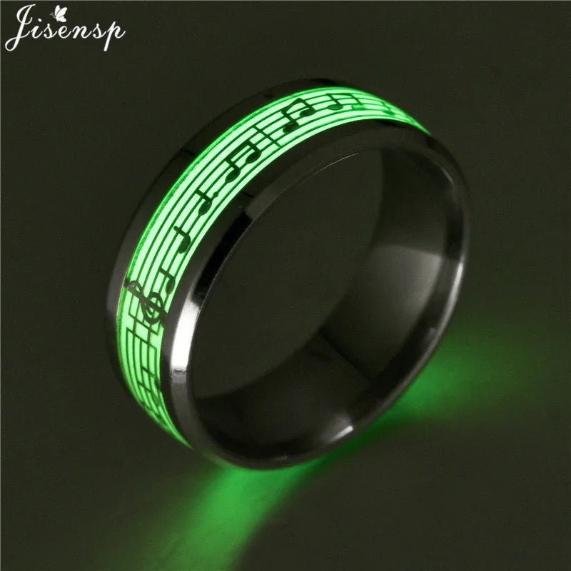 2025, Edelstahl, leuchtend im Dunkeln, Herz-Fingerringe für Männer und Frauen, Punk-Musik, Drache, leuchtender Ring, Paarschmuck, Anel