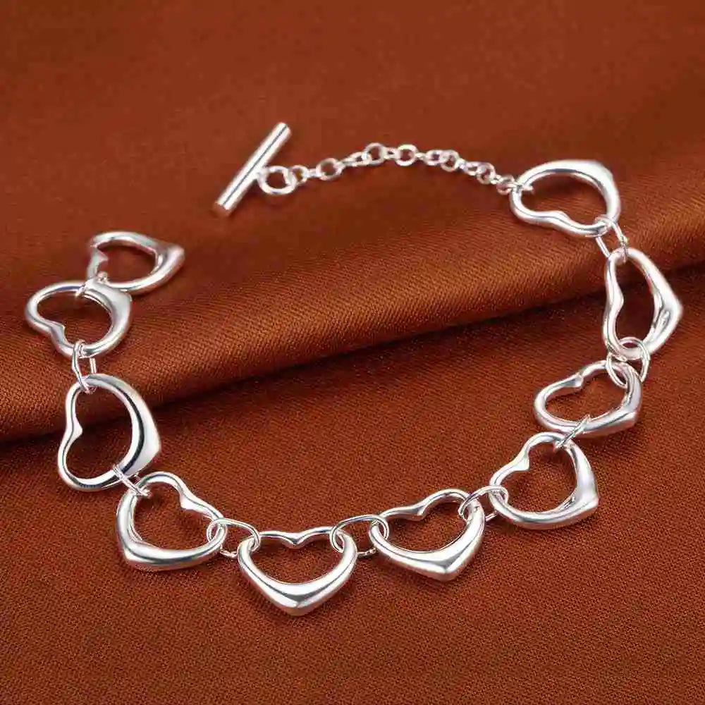 Armband aus 925er-Sterlingsilber, Herz, hochwertige romantische Kette für Damen und Herren, modisch, Verlobungsfeier, Hochzeit, Schmuck, Geschenk