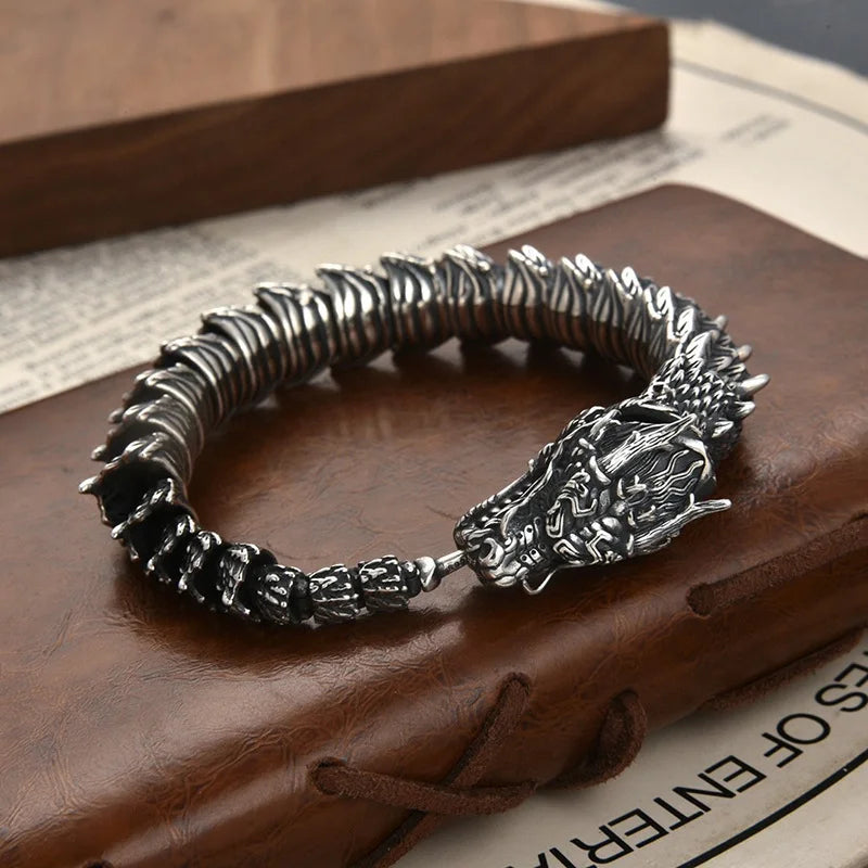 Traditionelles tibetisches Buddhismus-Drachen-Armband, herrschsüchtiger Drachen-Schuppen-Armreif für Männer und Frauen, Glücks-Amulett-Armband, Schmuck, Geschenk