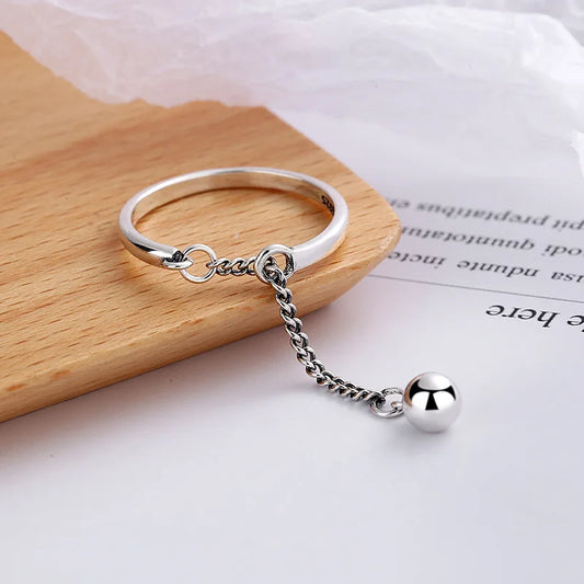 Kette Quasten Ring Einstellbar Einfache Koreanische Mode Frauen Party Ring Finger Koreanische Silber Farbe Schmuck