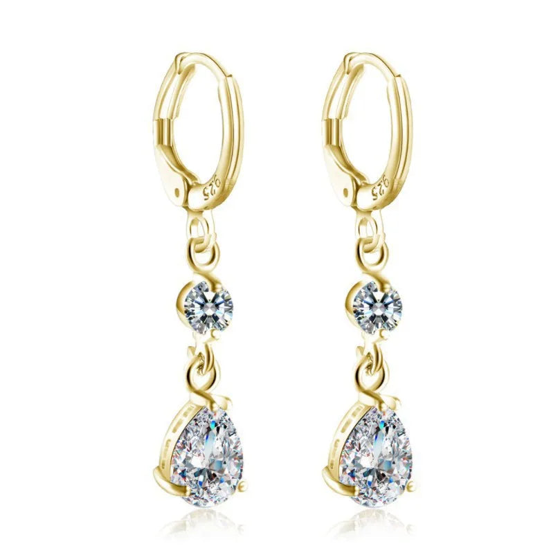 Stern-Ohrstecker aus 925er-Sterlingsilber, AAA-Zirkon, hohe Qualität für Damen, Ohrring, Hochzeit, Modeschmuck, Accessoires, Party-Geschenk