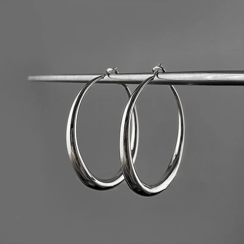 Mode Übertrieben Großen Kreis Creolen für Frauen Erklärung Schmuck Glatte Kreis Ohrringe Femme Boucles d'oreilles
