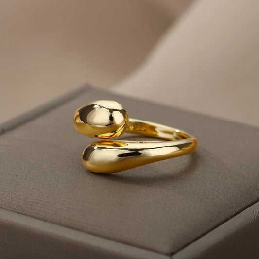 Edelstahlringe für Frauen 2024, Trend, neu in Goldfarbe, Ring für Damen, Hochzeitspaar, Schmuck, kostenloser Versand, Artikel anillos mujer