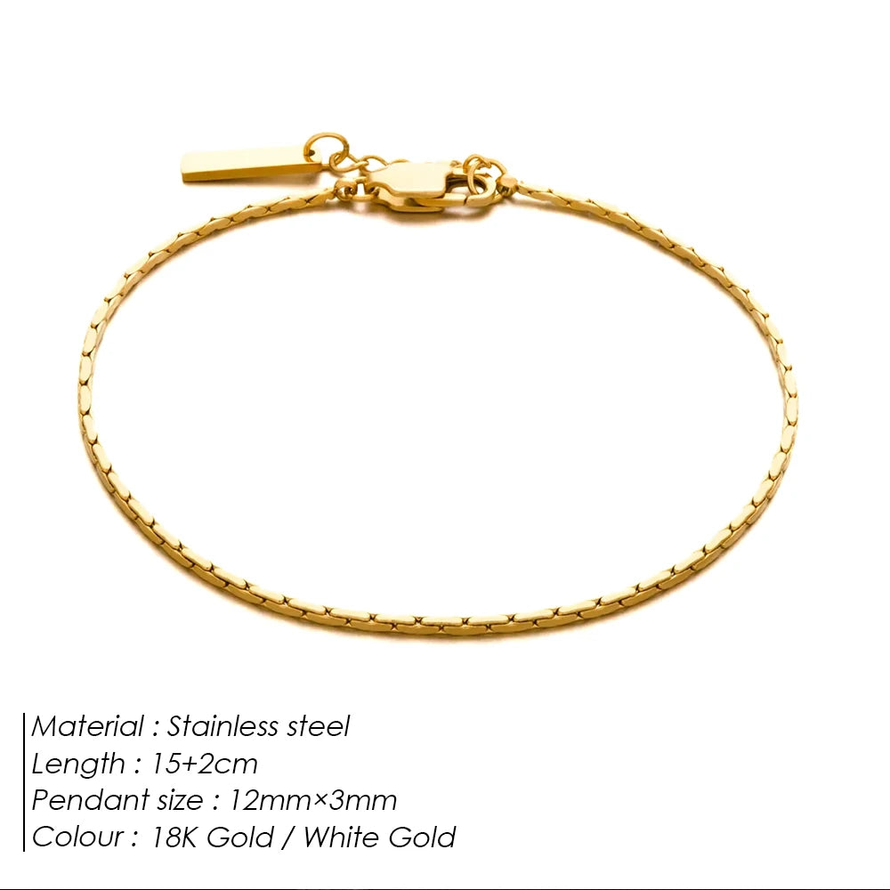 eManco 1,3 mm gehämmertes Drahtketten-Armband aus Weißgold, schlicht, für Herren, kein Farbverlust, wasserdichter Handschmuck