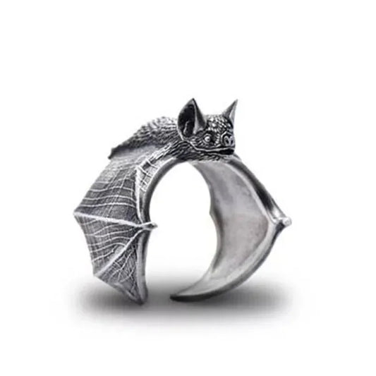 1-teiliger Vintage-Ring für Damen und Herren, Tierringe, Fledermaus, offener verstellbarer Ring für Herren, Halloween-Persönlichkeit, Flügelringe