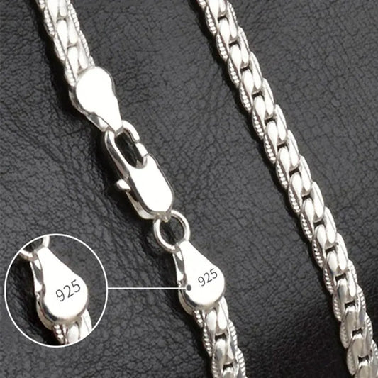 20-60 cm Silber Farbe Luxus Marke Design Edle 6mm Halskette Kette Für Frau Männer Mode Hochzeit engagement Schmuck