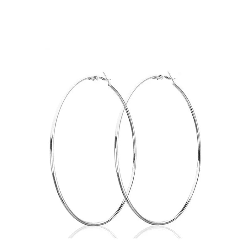 2 Stück 30–100 mm kleine große Kreis-Creolen für Damen und Herren, Edelstahl-Ohrring, Modeschmuck, Geschenk, Nachtclub, DJ