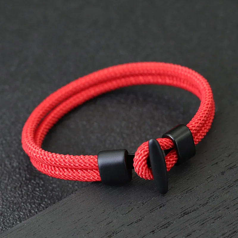 Neue Seil Armband Homme Hiphop Outdoor Camping Abenteuer Armband Pulsera Roja Tela Hand Zubehör Viking Schmuck Punk Joias