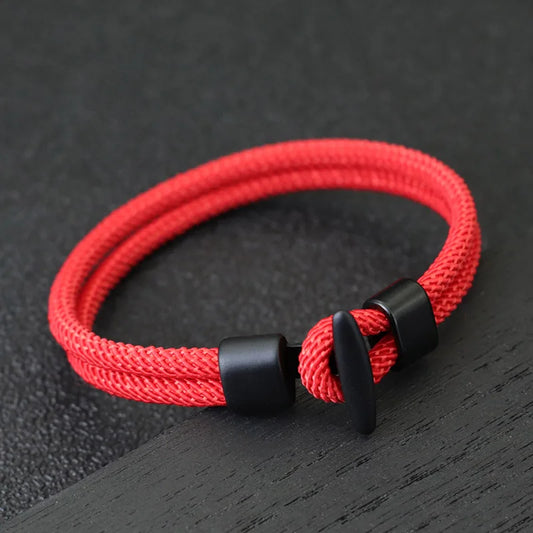 Neue Seil Armband Homme Hiphop Outdoor Camping Abenteuer Armband Pulsera Roja Tela Hand Zubehör Viking Schmuck Punk Joias