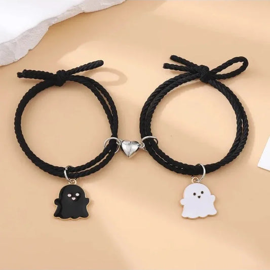 2 Teile/satz Geist Geflochtenes Armband für Liebhaber Fern Romantische Herz Magnet Paar Armbänder Freundschaft Mode Schmuck Geschenk