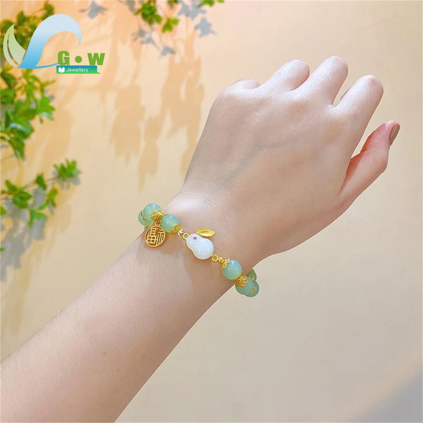 Segen Glückliches Paar Freundschaft Jade Kaninchen Armband Für Frauen Schmuck Dame Mama Geschenke Mode Naturstein Rot Runde 8mm Perle