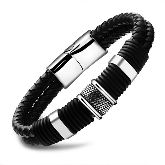 Modisches Perlenarmband aus gewebtem Leder, bezauberndes Herrenarmband, Hip-Hop-Punk-Schmuck, Accessoires, Party-Geschenk, Armreifen für Frauen