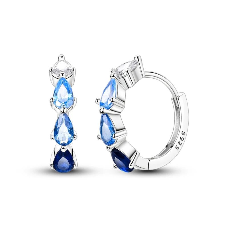 2025 neue 925 Sterling Silber Creolen Blumen Zirkon Tropfen Ohrringe Stud Für Frau Feine Geburtstag Hochzeit Schmuck Geschenke