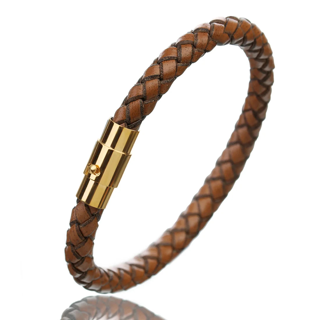 1pc 19/20/21/22cm Mode Design Woven Vintage Echtes Leder Seil Magnetische Schnalle männer armband Für Männer Schmuck Geschenke