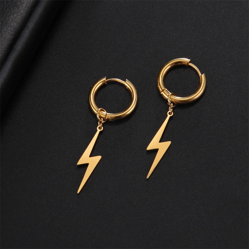 Edelstahl-Ohrringe, blitzbeschichtete Creolen für Frauen und Mädchen, 2023, Trend-Charm-Ohrringe, Schmuck, Party, beste Geschenke