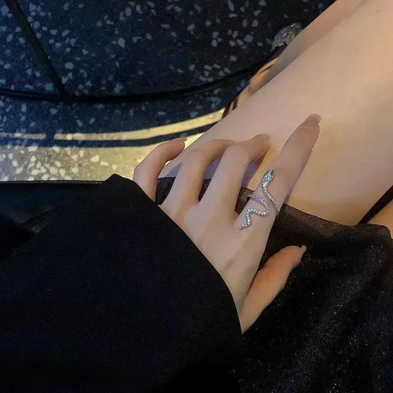 Frauen Gothic Open Snake Ring Einstellbare Tier Ringe Reptil Mode Punk Persönlichkeit Schmuck Zubehör Schmuck Tentakel