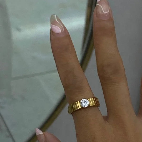 DASEIN Custom Trendy Zirkon Promise Neck Itl Ringe für Frauen Edelstahl Schmuck Neue Ehering für Party Frauen Geschenke