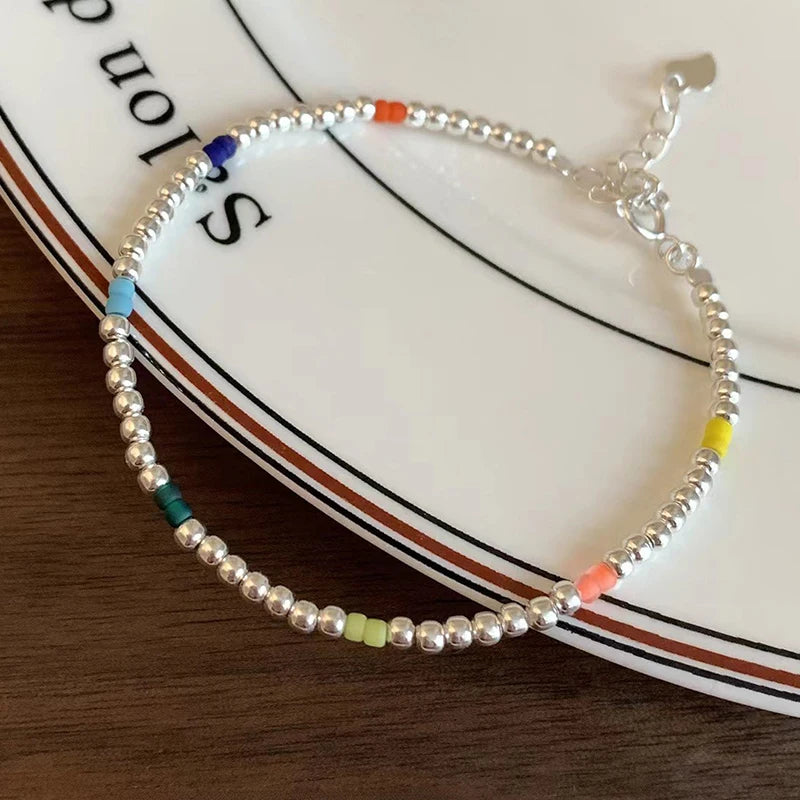 Panjbj sterling silber linie extrem feines armband für frauen lieben haert perle koreanisch ins süßes schmuck geschenk drops hipping