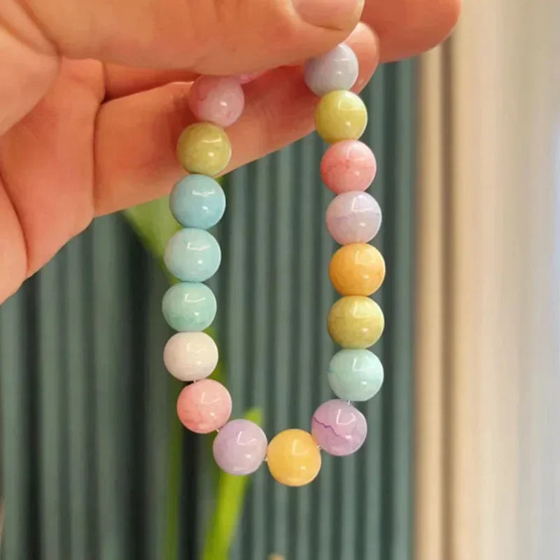 Mode Rosa Kristall Quarz Naturstein Armband Elastische Reiki Healing Energie Strang Armreifen Schmuck Perlen Liebhaber Frau Geschenk
