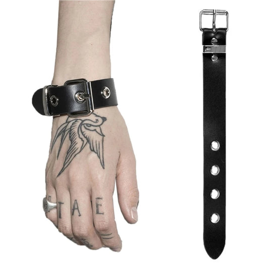Coole Punk-Armbänder für Männer und Frauen, Retro-Armband, verstellbare Handgelenk-Gürtelschnalle, Manschettenarmband für Party,