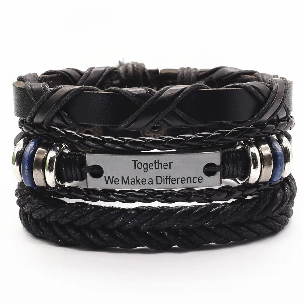 WESTBULL 3 Teile/satz Multilayer Leder Armbänder Für Männer Kreuz Charme Homme Armreifen Geschenk Schmuck