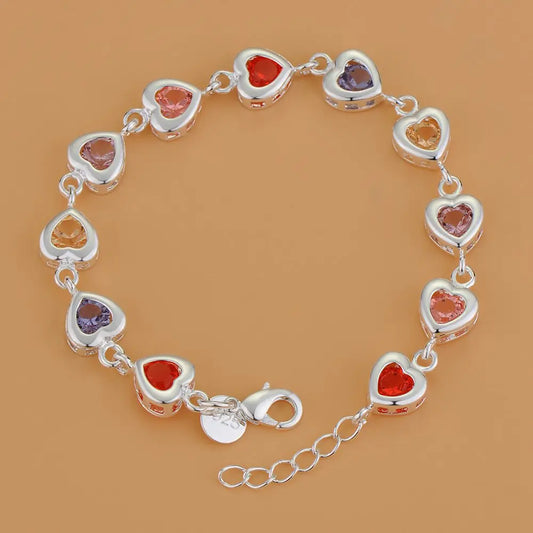 Armband aus 925er-Sterlingsilber, Herz, hochwertige romantische Kette für Damen und Herren, modisch, Verlobungsfeier, Hochzeit, Schmuck, Geschenk